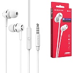 Наушники " Borofone " BM36 Acura белые, внутриканальные, проводные, микрофон, кнопка ответа, jack 3,5мм, длина - 1,2м