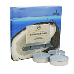 Свеча чайная ароматизированная " РСМ " 9шт Карибский Кокос, 39*12,5мм время горения 3-4часа, картонная упаковка