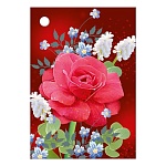 Бирка для букетов и подарков " Империя поздравлений " 015 Красная роза, 79*55мм