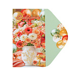 Конверт для денег " Мир открыток " 2-17 С Юбилеем! Ваза с цветами, шары, 85*165мм, золотая фольга, без текста