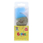 Свеча для торта цифра " Миленд " 5, голубая, 13,5*4,7*1,5см, глиттер, картонный блистер, европодвес