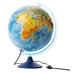 Глобус физико-политический рельефный с подсветкой от сети 320мм " Globen ", картонная коробка