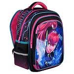 Рюкзак " Феникс " 29*38,5*13,5см Космостар, 2 отделения, 3 внешних кармана, фронтальный карман с отделениями для канцелярских принадлежностей, уплотнённая спинка, регулируемые лямки, светоотражающие элементы, пластиковые ножки, полиэстер