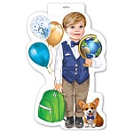 Плакат фигурный " Праздник " 936 А3 Мальчик с глобусом