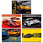 Альбом А4 12л " Hatber " Спортивные авто (ассорти), на скобе, обложка - мелованный картон, блок-офсет- 100г/м2, 5 дизайнов