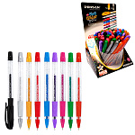 Ручка гелевая " Pensan " 9цв в ассортименте, 1,0мм, толщина письма 0,7мм, прозрачный корпус, цвет колпачка соответствует цвету чернил, дисплей