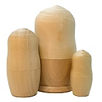 Деревянная заготовка из липы " Мастерская РуТвор " Матрешка, 3х-местная h= 90мм