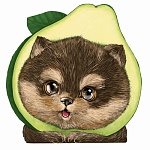 Блокнот МАЛЫЙ ФОРМАТ А6+ 30л " Феникс " Авокадопес, без линовки, обложка - мелованный картон, на скобе, белый офсет, 120*117мм