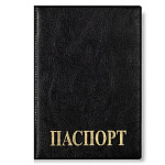Обложка для паспорта " Имидж " Элит, черная, тиснение золотом, без уголков, ПВХ
