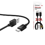 Кабель сетевой USB - Type-C " Borofone " BX120 Placer черный, круглый, 1м, 3,0А, нейлон