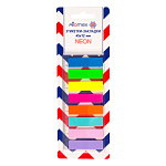 Закладки самоклеящиеся " Attomex " 12*45мм 8цв*25л, неон, пластик, картонный блистер, европодвес