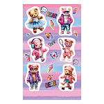 Наклейки " Мир открыток " 0-11 А6 Спортивные медвежата, без отделки