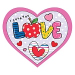 Бирка для букетов и подарков " Мир открыток " 2-78 Сердце. Яблоко, 73*64мм, блестки