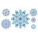 Набор оформительский на скотче " Праздник " 495 Новогодний- Снежинки, 6шт, 1шт-100мм, 1шт-200мм, 2шт-150мм, 2шт-350мм, глянцевый вд-лак