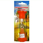 Часы песочные 2 минуты, 110*20мм, наполнитель- кварцевый песок, картонный блистер, европодвес