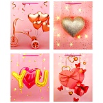 Пакет бумажный " KWELT " 31*40*12см Сердечки, ассорти (без возможности выбора дизайна), ламинированный