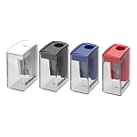 Точилка " Erich Krause " City Mini, Classic, ассорти, пластиковая, одно отверстие, c контейнером, в дисплее