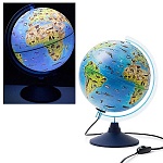 Глобус детский зоогеографический на английском языке с подсветкой от сети 250мм " Globen ", картонная коробка