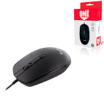 Мышь " SmartBuy " 208 One проводная, оптич, 3кн, черная, 1200 DPI, кабель USB, 1,3м