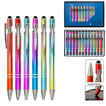 Ручка шариковая автоматическая " Basir " синяя, 0,5мм, стилус, цветной корпус градиент, клип, ассорти (без возможности выбора дизайна)