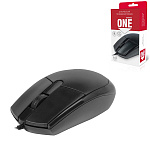 Мышь " SmartBuy " 212-K One проводная оптическая, 3 кнопки, черная, 1000 DPI, кабель USB, 1,3м