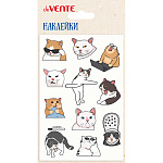 Наклейки " deVente " А6 Meme cat, объемные мягкие, многоразовые, пакет, европодвес
