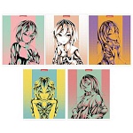 Тетрадь А5 48л клетка " Академия Групп " Аниме девушка, офсет, на скобе, обложка - мелованный картон, выборочный УФ-лак, 5 дизайнов в спайке