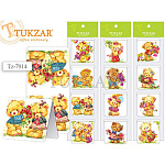 Набор магнитных закладок " Tukzar " Мишки 40*40мм 4шт 4 серии в ассортименте