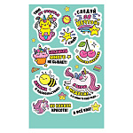 Наклейки " Мир открыток " 0-11 А6 Таю от счастья, Следуй за мечтой, Сияй, без отделки