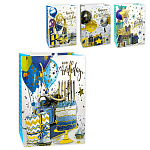 Пакет бумажный " KWELT " 26*32*10см Birthday, ассорти (без возможности выбора дизайна), ламинированный, тиснение фольгой