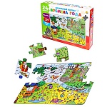 Пазлы " Рыжий кот " напольные 24элемента Изучаем времена года, 47*66см, картонная упаковка 22*28*5,5см