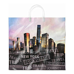 Пакет ПЭ " Интерпак " с пластиковой ручкой ПВД, 38*35см 90мкм Сити