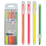 Набор текстовыделителей 4цв, 1-4мм, " Attomex " пластиковая упаковка, европодвес