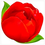 Украшение " Праздник " 445 Тюльпан, вспененный скотч, глянцевый УФ-лак