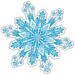 Украшение на скотче " Мир открыток " 7-66 Новогоднее- Снежинка, 100*100мм, блестки