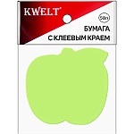 Бумага с клеевым краем " KWELT " 70*70мм 50л Яблоко, зеленая,индивидуальная упаковка, европодвес