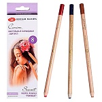 Карандаши " Сонет " пастельные  8цв Портрет круглые деревянные, картонная упаковка, европодвес