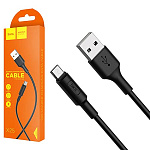 Кабель сетевой USB micro " Hoco " X25 Soarer черный, круглый, 1м, 2,1А, силикон