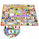 Игра фотовикторина " Русский стиль " Кошки и собаки, состав: игровое поле 42*60см, 4 фишки, кубик, правила игры, 5-12лет, картонная упаковка 32*22*3см