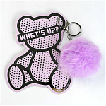 Брелок меховой " Феникс " Серебряный мишка, 6*6см, карабин, подвес- шар, металлическое кольцо, искусственный мех, пакет, европодвес