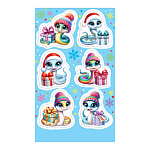 Наклейки " Мир открыток " 0-11 Новогодние- Голубые змейки, 98*159мм