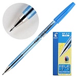 Ручка шариковая " Pilot " синяя 0,7мм, толщина письма 0,22мм, чернила на масляной основе, прозрачный корпус, картонная упаковка