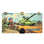 Конверт для денег деревянный (купюрница) " Танк " на кнопке, 165*100*9мм