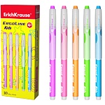 Ручка шариковая " Erich Krause " Ultra Glide ErgoLine Kids синяя 0,7мм, толщина письма 0,35мм, резиновый держатель, цветной корпус, картонная упаковка