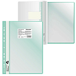 Папка-скоросшиватель с перфорацией " Silwerhof " 30 файлов, зеленая, 120/160мкм