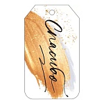 Бирка для букетов и подарков " Открытая планета " 015 Спасибо 94*55мм, глянцевый УФ-лак