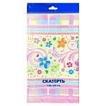 Скатерть одноразовая " Интерпак " 120*180см, 35мкм, ПВД, Чаепитие, пакет, европодвес