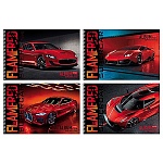 Альбом А4 48л спираль " Hatber " REDsupercar (ассорти), обложка- мелованный картон, блок-офсет 100г/м2, отрывные листы, 4 дизайна в спайке