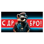 Конверт для денег " Мир открыток " 4-15 С ДР, бро! Енот, 165*85мм, без отделки