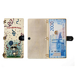 Конверт для денег деревянный (купюрница) " Поздравляю " Енот, на кнопке, 165*100*9мм